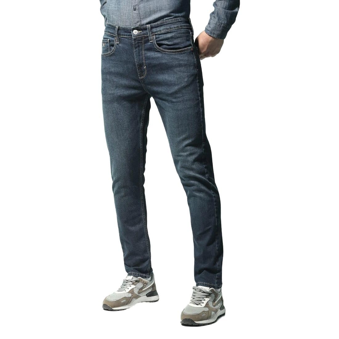 flying machine Men's Slim Tapered Fit Jeans| Solid | Mid Rise | Stretchable | Jeans for Man-picture-14