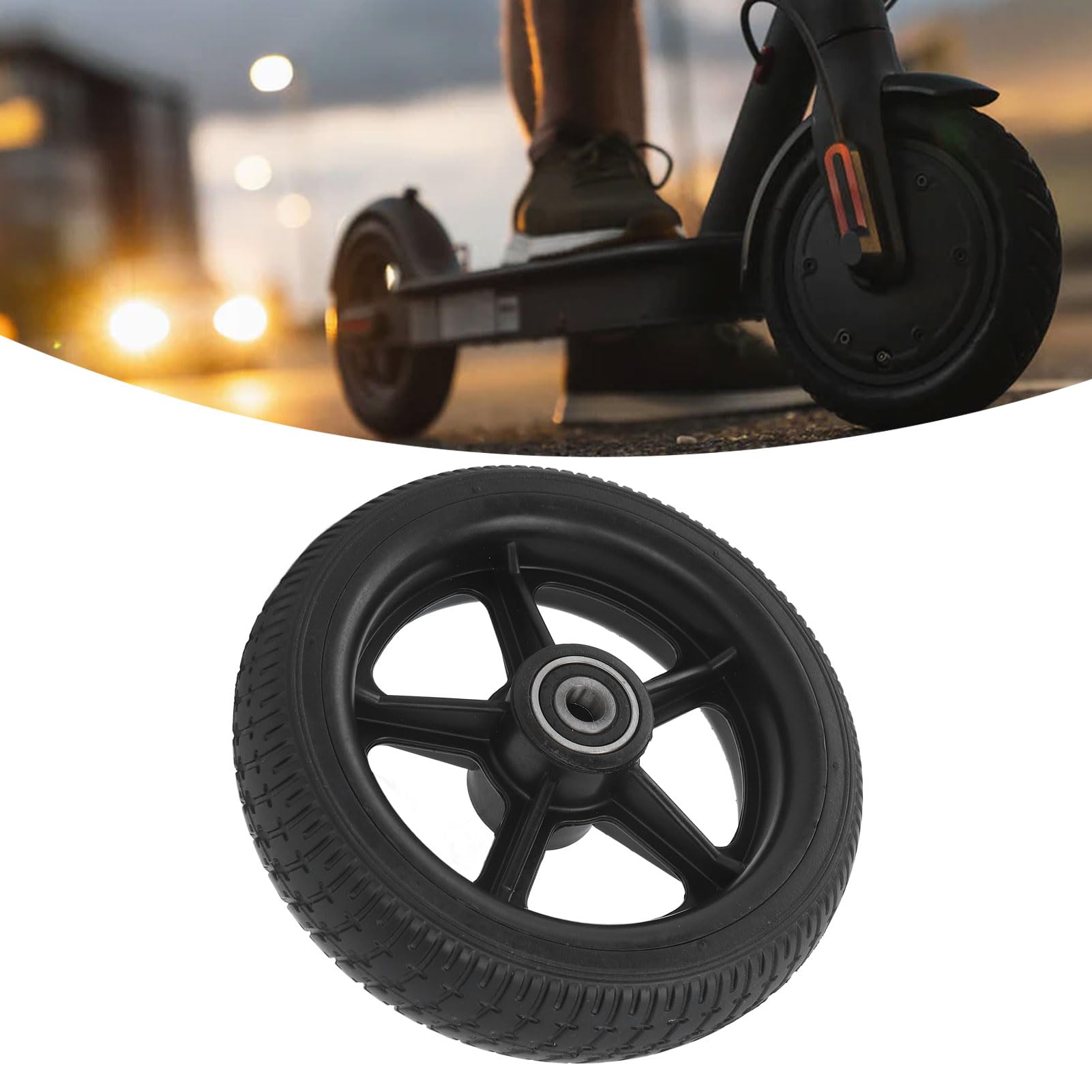 6.5 Inch Electric Scooter Solid Tire Solid Tire Replacement Rubber Anti Slip Explosion Proof Wheel with Hub for Electric Scooter