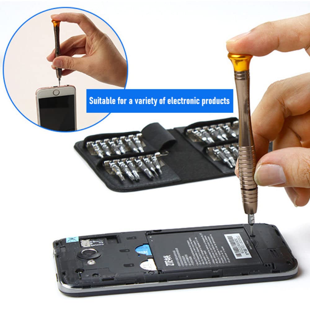 Nowy zestaw precyzyjnych śrubokrętów 25 w 1, elektroniczny zestaw narzędzi do otwierania i naprawy śrubokrętów Torx do telefonów, zegarków, tabletów, czarny