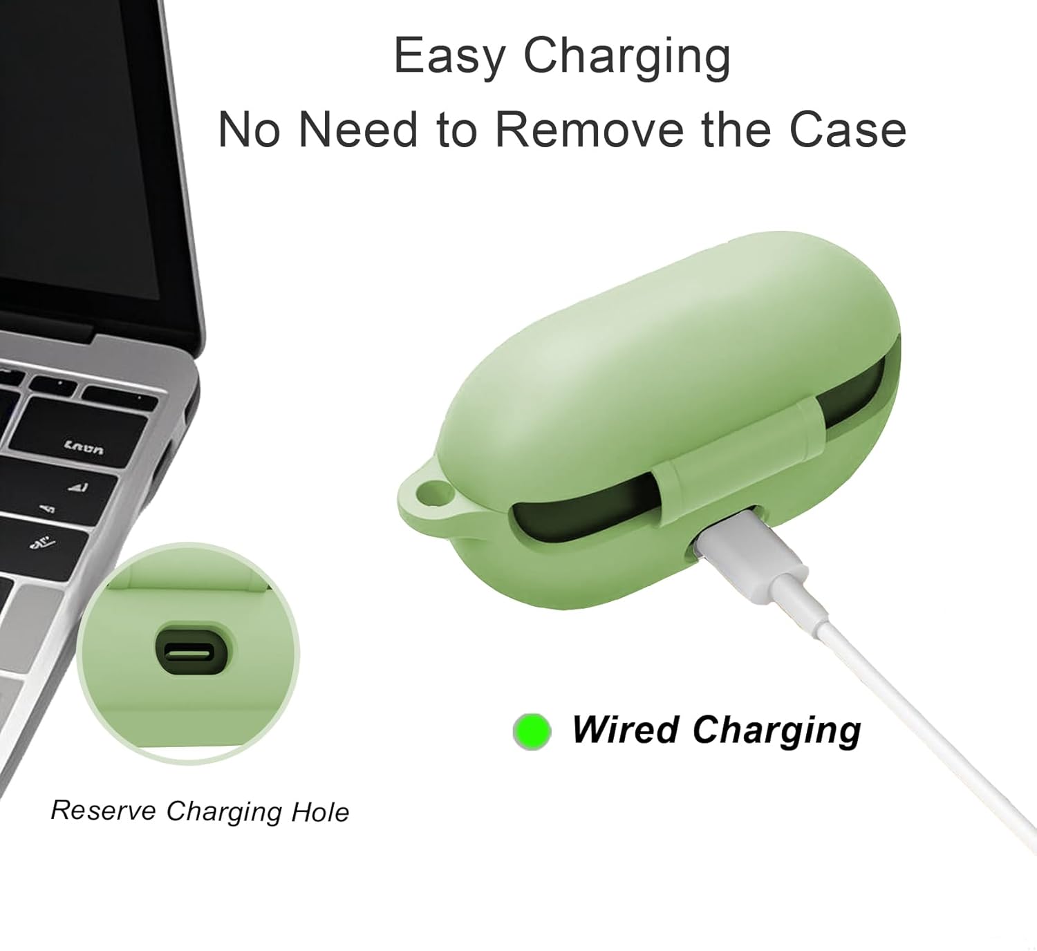 for Beats Solo Buds Case Cover with Cute Strawberry Charm Heart Keychain, Soft Silicone Protective Case Daisy Key Chains for New Beats Solo Charging Case Earbuds for Women Men Cactus Green - Image 6