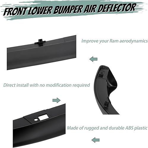 Miniatura 5 de HECASA Valancia deflectora de aire para parachoques inferior Compatible con Dodge RAM 2002-2008 15002003-2009 2500 3500 Reemplazo para CH1090125 de