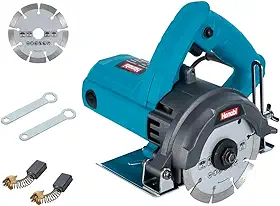 Hanabi Serra Mármore Profissional 220V 1800W 13000Rpm com 1 disco 110mm, Para Corte de Mármore, Concreto e Madeira, Corte Profundo 20mm, com Regulagem de Profundidade