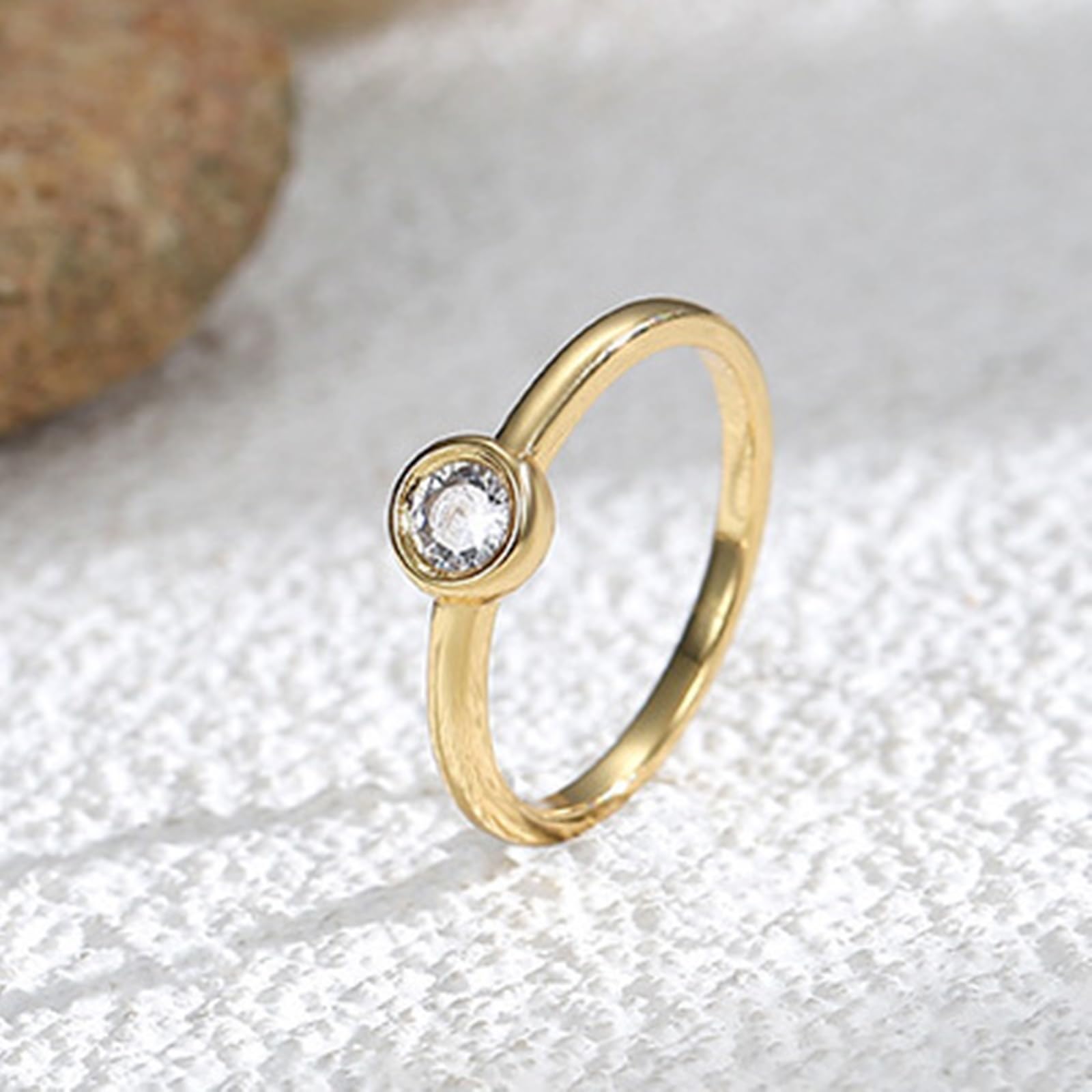 Anillo de mujer en oro solitario de oro para mujer, oro amarillo auténtico de 9 K/14 K/18 K con 0,4 ct moissanite