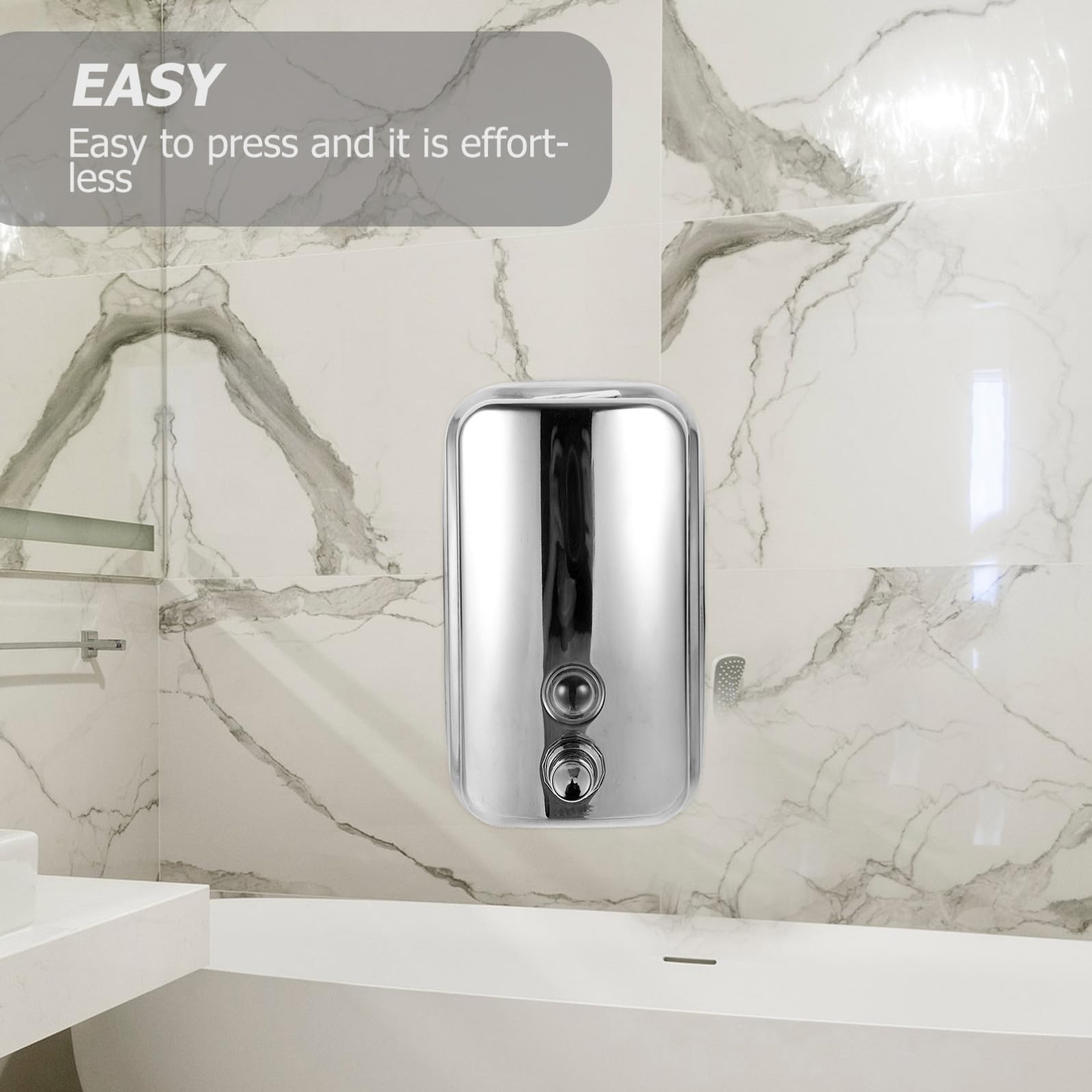 Kichvoe Dispenser Lozioni Inossidabile da in e 800 Ml, Design Leggero per Saponi Liquidi Stili multipli Bagno e Cucina Stili multipli