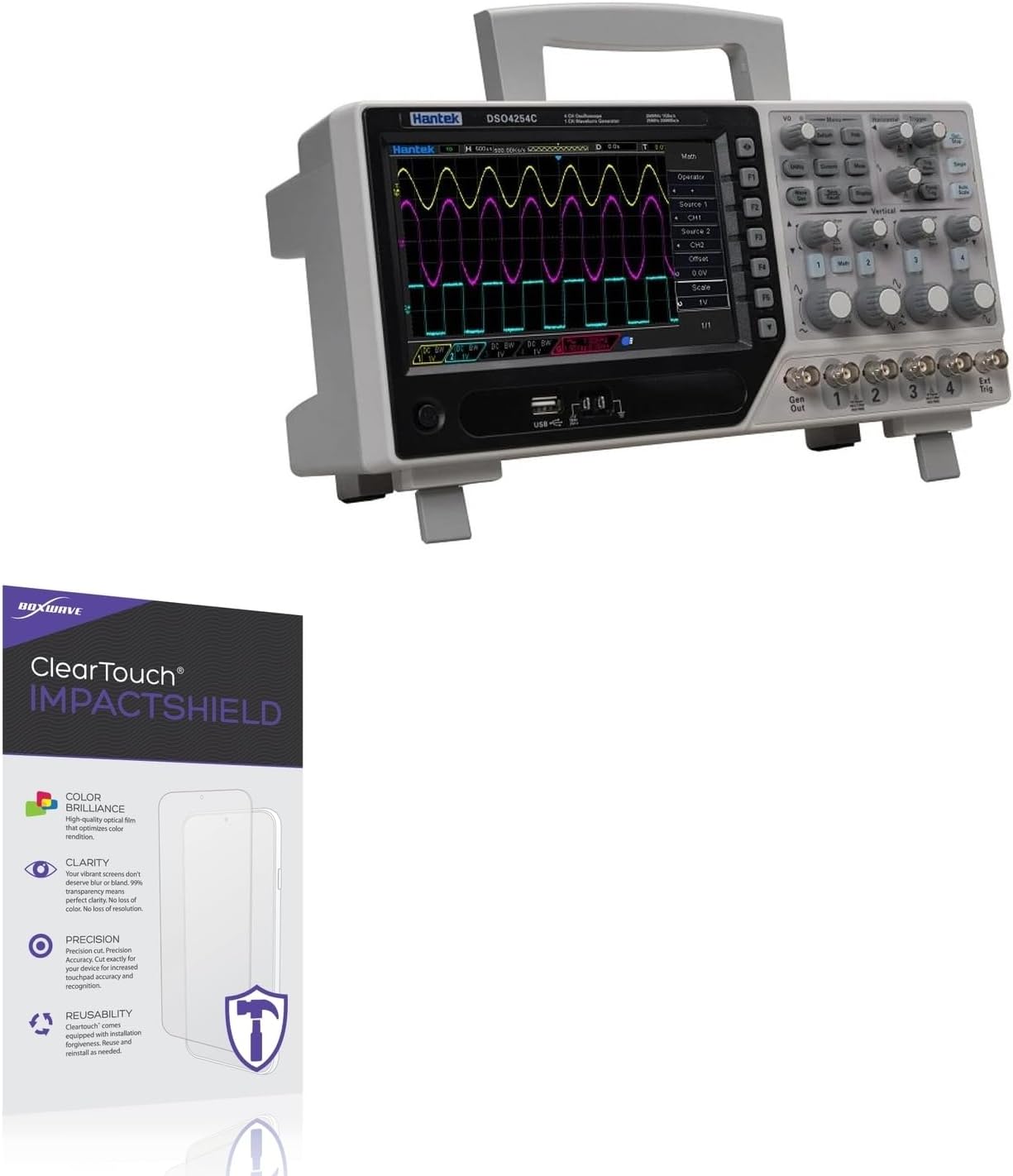 BoxWave Screen Protector Compatible With Hantek DSO4254B - ClearTouch ImpactShield (2-Pack), Impenetrable Screen Protector Flexible Film