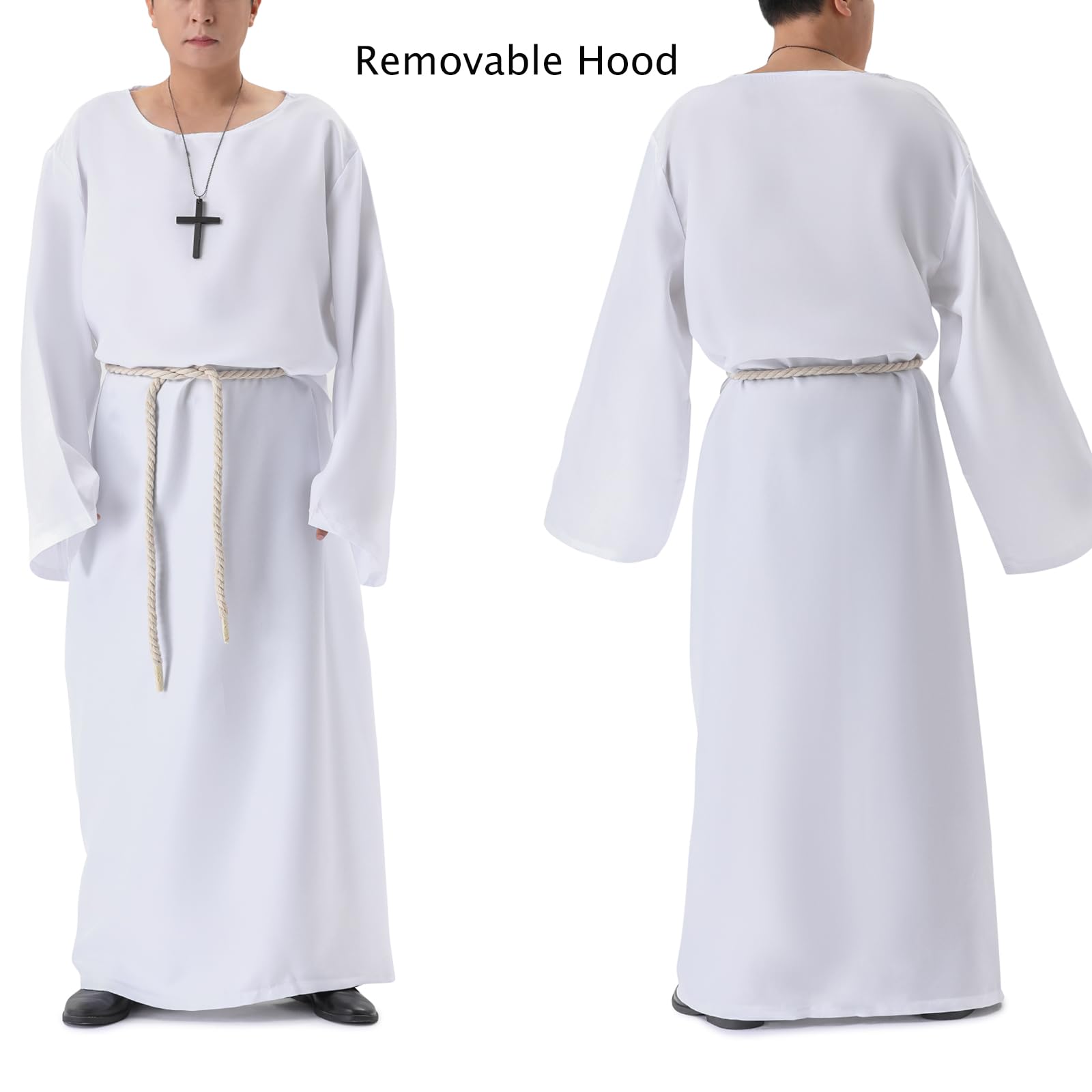 Myir JUN Costume da Monaco Sacerdote Accappatoio Frate Medieval Rinascimentale Saio Ideale per Halloween Carnevale