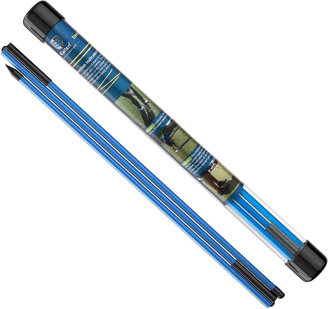 MoKo Golf Alignment Stick, 2 Pack Swing Trainer Tool, 48" Collapsible Alignment Stick Golf Training Aid for Aiming, Putting, Posture Corrector, Golf Practice Sticks with Clear Tube Case