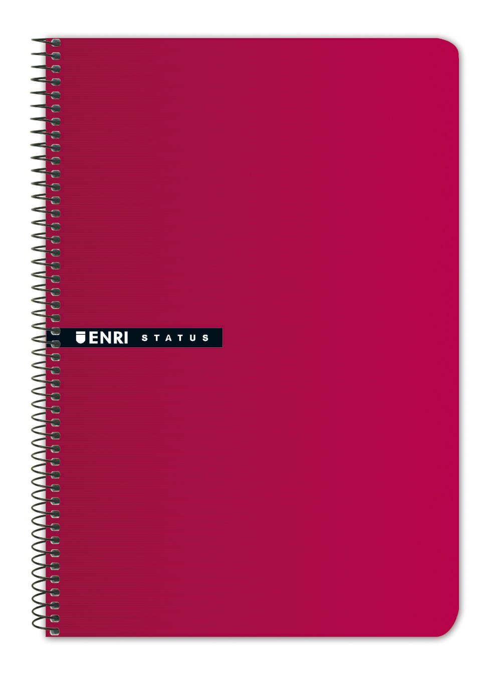 Enri Status, Pack de 5 Cuadernos A5, Tapa Dura, Cuadrícula 4x4, Color Rojo, 4º