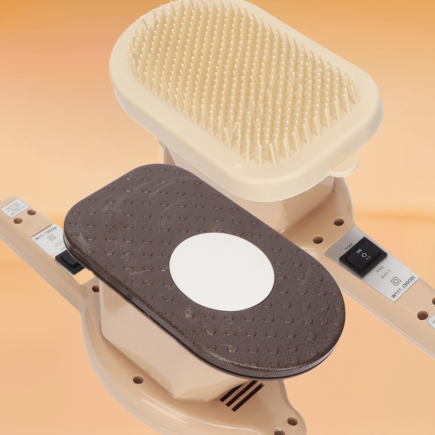 masajeador de Superficie Eléctrico, Máquina de Masaje de Mano Compresa Caliente en Forma de Hierro para Aliviar la Fatiga y Masajear Cuello y Corporal