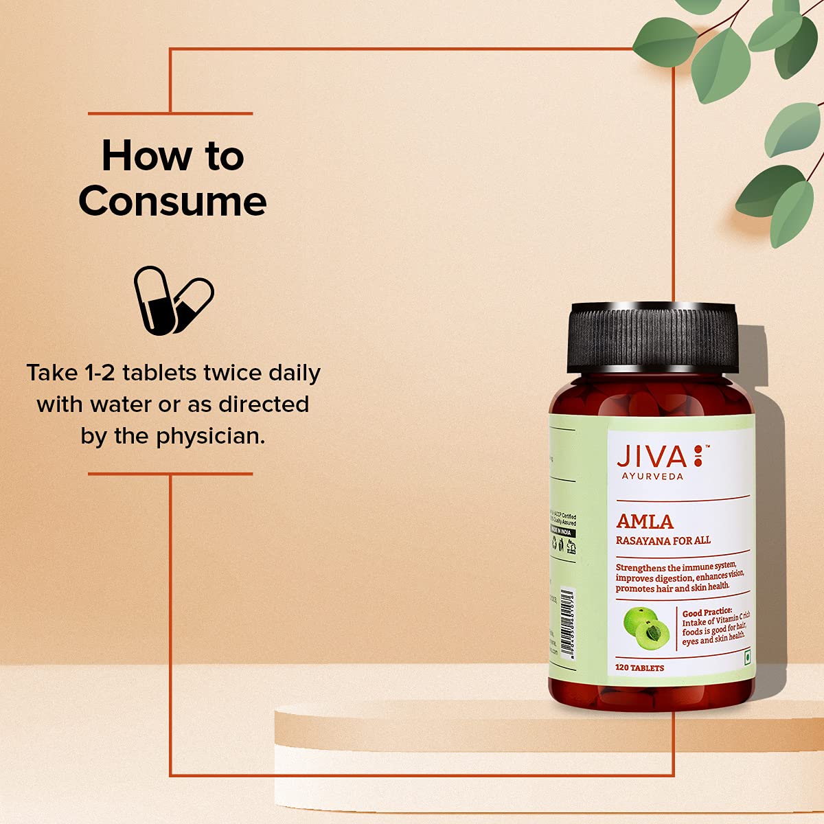 Jiva Amla Tablets 500mg 120 Tablets+Free 60 Triphala Tablets | 100% Ayurvedic Tablets, Rich In Vitamin C | Boosts Immunity & Improves Digestion | Improves Eyesight & Skin Health (Pack Of 4+1) - Image 7 thumbnail