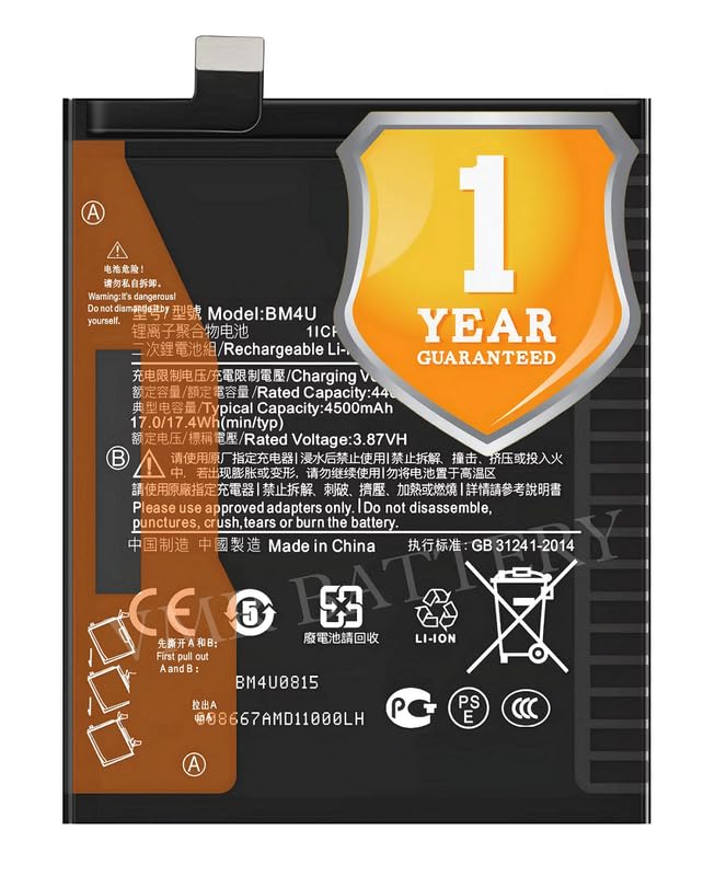 Image of Original BM4U Battery Compatible for Xiaomi Redmi K30 Ultra (M2006J10C) - (4500mAh) - 1 Year Warranty K7