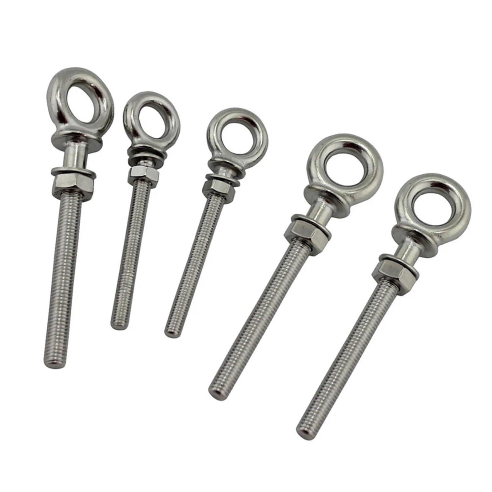 Boulon à œil de levage à épaulement long en acier inoxydable avec écrou M6 M8 M10 for levage par câble métallique(5PCS,M10)