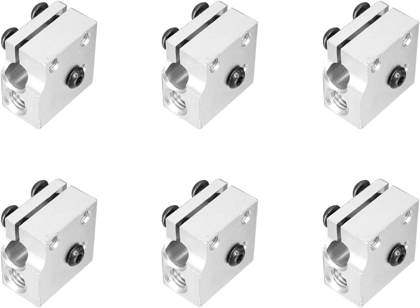 6 pcs/lot Volcano Eruption Heat Block Hot End for 1.75/3mm Filament Aluminium Extruder J-Head Heater Block fit for E3D Volvano Print Head Hot End Heating Block for 3D Printers Part