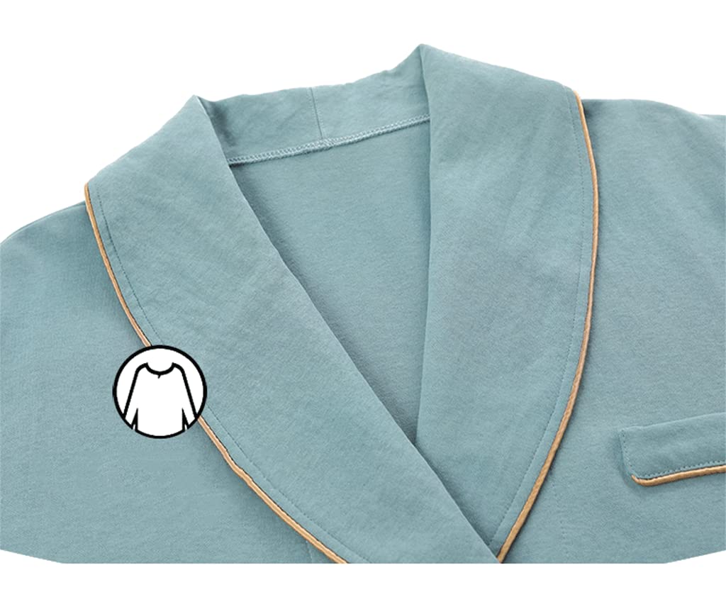 Bata de baño para parejas, color azul, pijama absorbente, manga larga, bata de ducha de talla grande