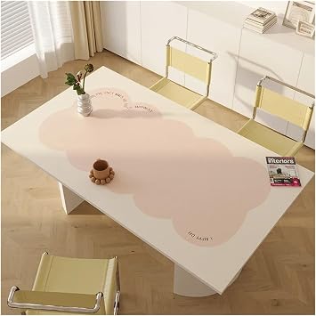 Desk mat Table Mat Waterproof Oil-Proof PVC Tablecloth High Temperature Resistant Mats for Office and Home(YY064-2-C,90x150cm)