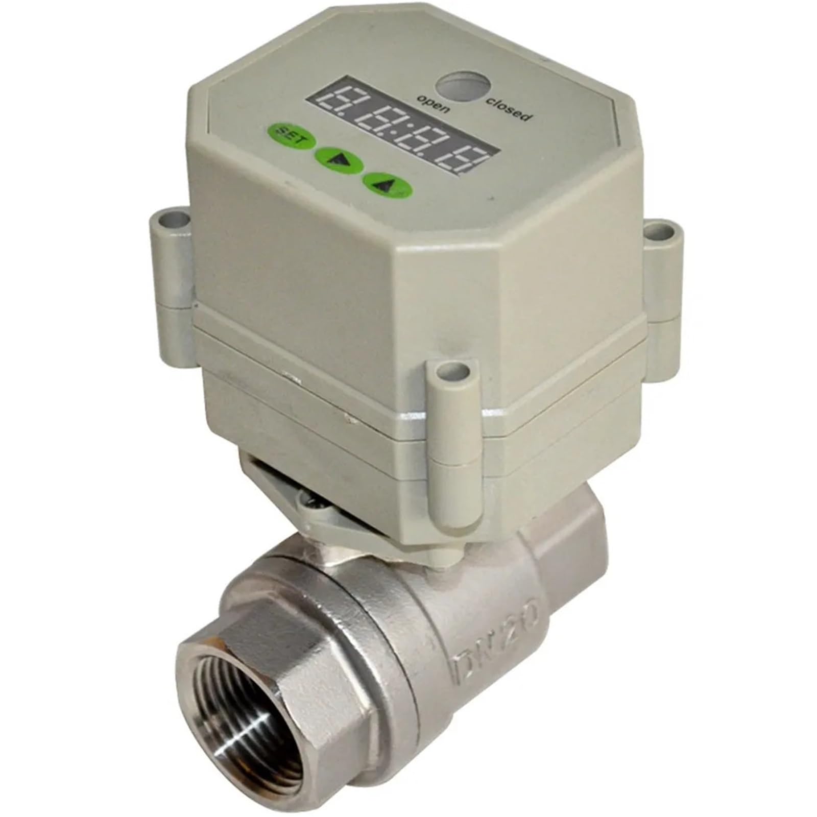 DN8-DN25 2-Way SS304 Electric Timer Drain Ball Valve Automatic Timer Flush Valve Intelligent Timer Programed Valve 1Pcs(DN15,NPT_110-230VAC)