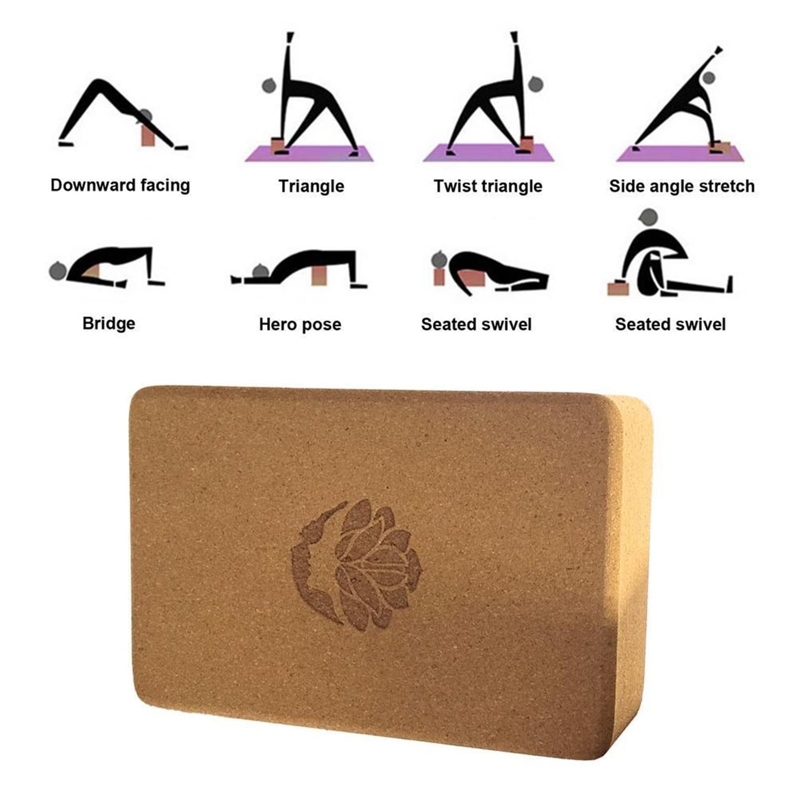 JINGYAN Bloques de yoga Gimnasio Fitness Herramienta de yoga Bloque corcho Pilates Espuma espuma Hogar Estiramiento Ejercicio Entrenamiento Culturismo Equipo aptitud