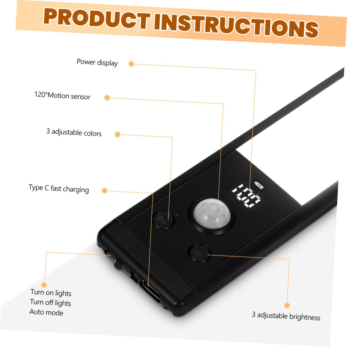 SHINEOFI 4piezas Luces Led Nocturnas Luces De Cocina Bajo Gabinete Sensor De Movimiento Iluminación Inteligente