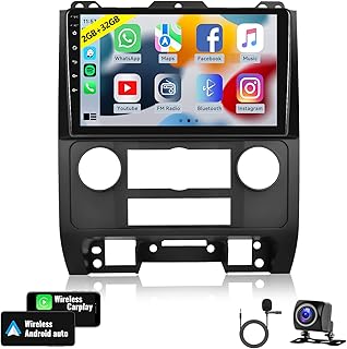 2GB+32GB Android 11 Car Stereo with Wireless Apple CarPlay Android Auto for Ford Escape Mazda Tribute 2008-2012, 9 Inch Touchscreen Car Radio with Backup Camera GPS Navigation WiFi HiFi Bluetooth