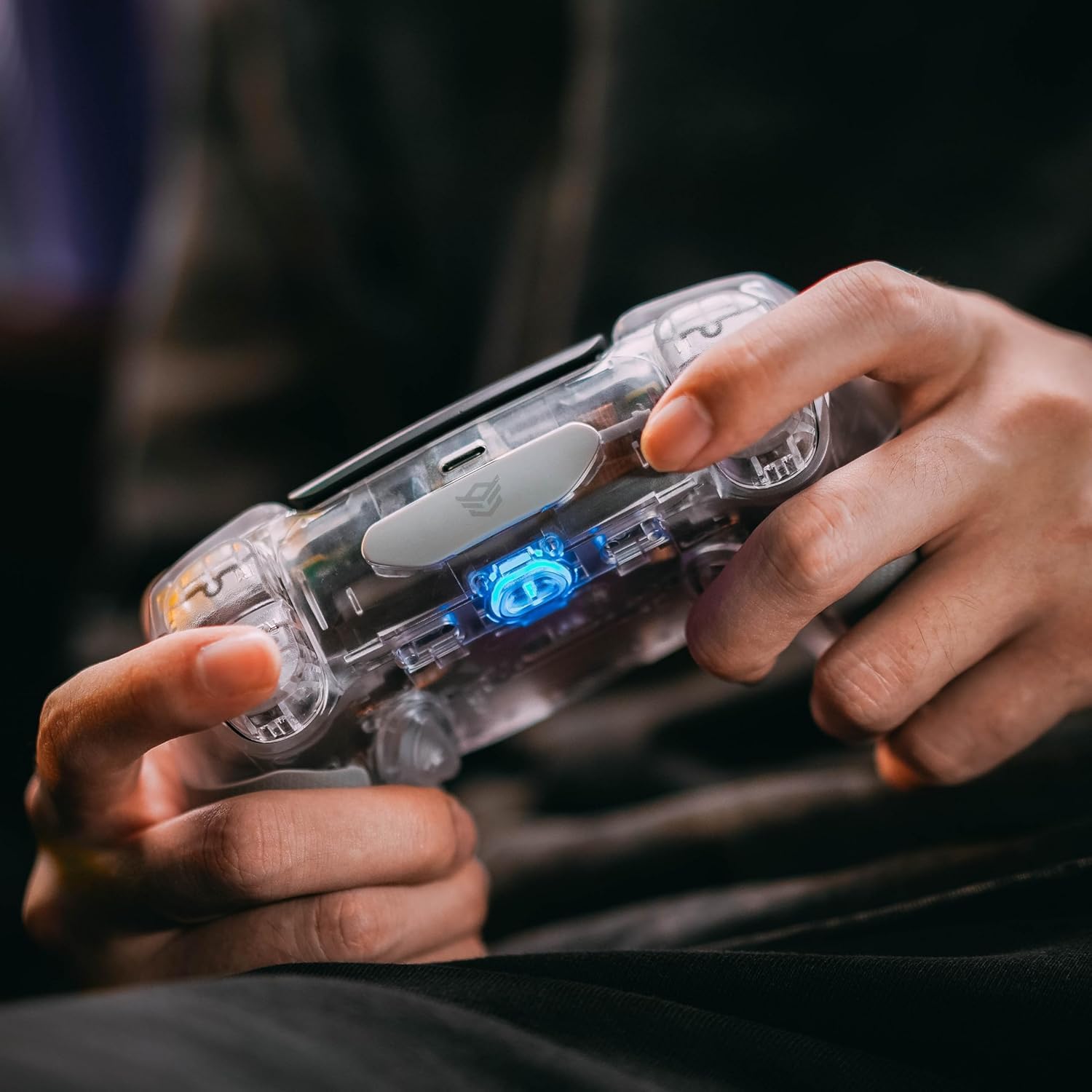 HEXGAMING PHANTOM Pro Wireless Gaming Controller für ps5/PC/Mobile, Upgrade Remap Paddles & Instant Triggers & 8 Swap Joysticks, Elite Gamepad mit Hall-Effekt Stick Modul Edition-Transparent