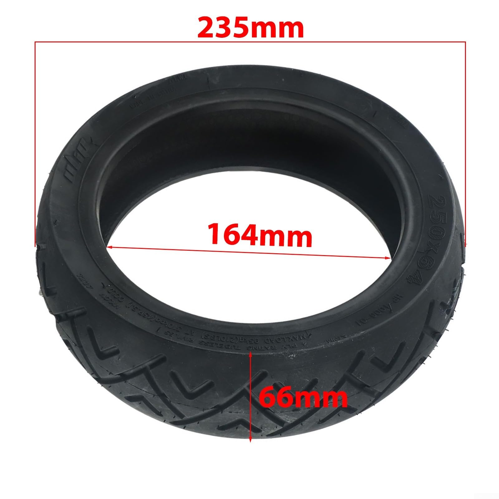 Tubeless Tire Rubber Tubeless Tyre 10 inch 250x64 Vacuum Tubeless Tyre For Electric Scooter