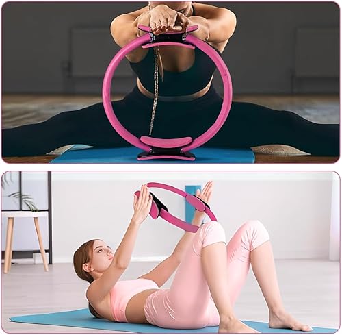 Miniatura 9 de Pilates Ring and Ball Set, 6 Pcs Home Pilates Kit with 13 Circle Circle Yoga Ring 3 Resistance Bands 9.8 Pilates Ball Pilates Grip Socks, Pilates