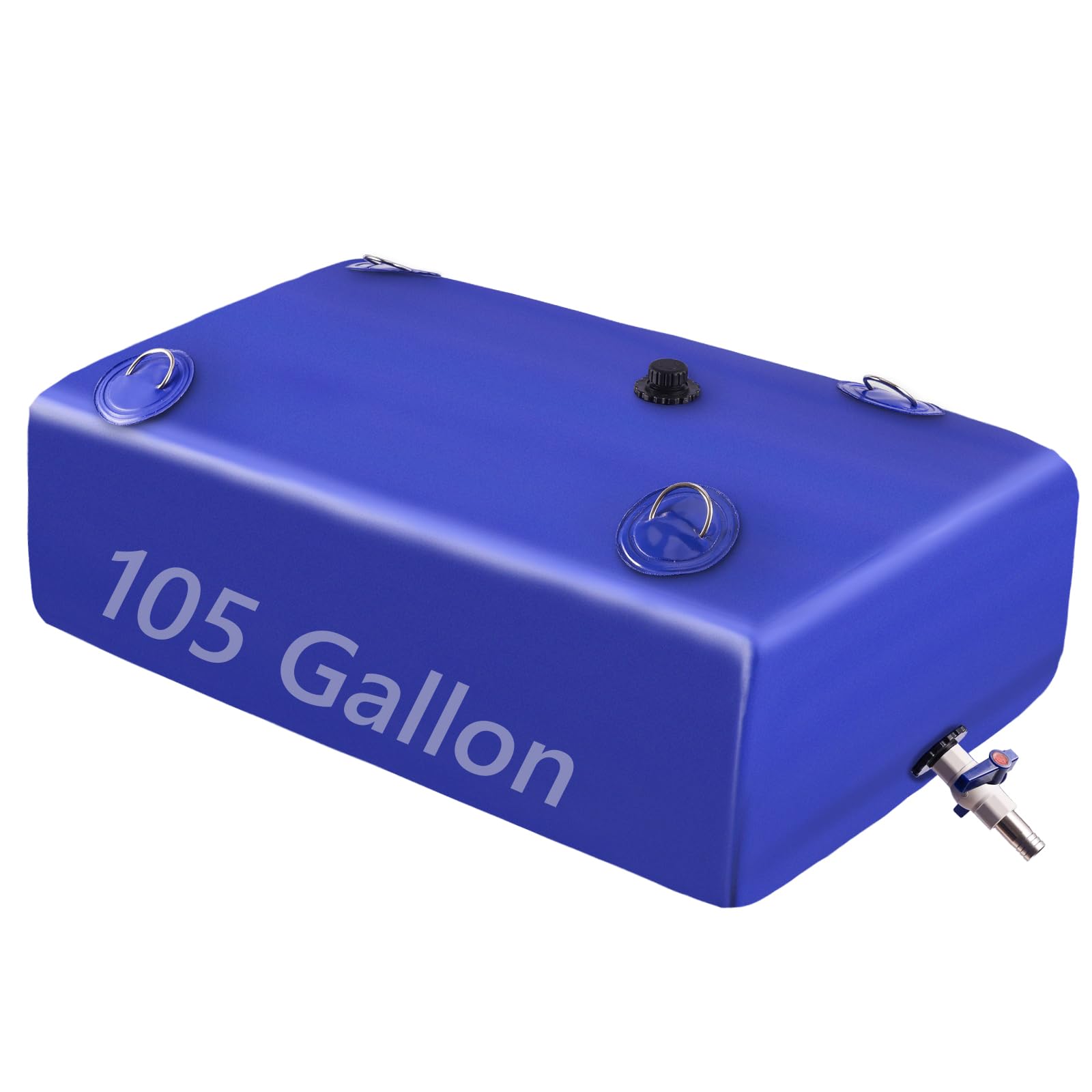 Foldable Portable Water Storage Bladder - 105 Gallon Large Water Tank with 3/4" PVC Spigot and Hose Kit for Camping, Garden, Emergency