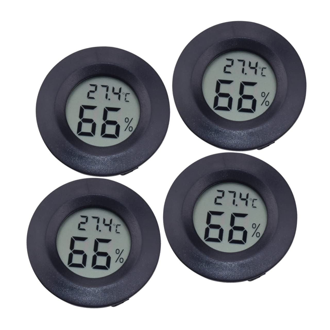 Abaodam 3 Set Termometro Accessori per Rettili umidità Terrario per Rettili Rettile Casa Forniture di Terrario di Temperatura Dell'acquario Black 4 Pezzi*3