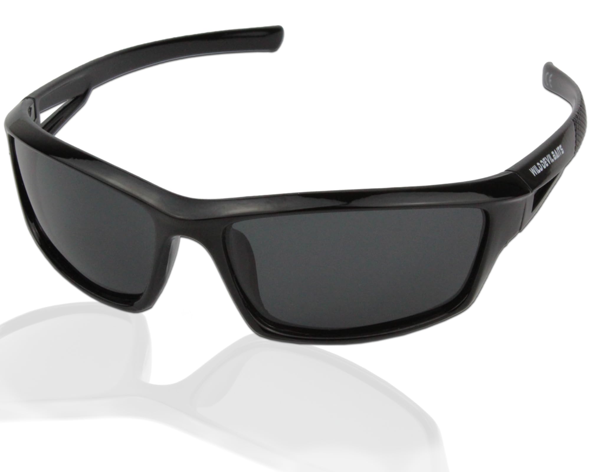 Angel-Berger High UV Polarisationsbrille Polbrille Angelbrille Karpfenangeln Sonnenbrille Sun Glasses Polarsierungsbrille (Wild Devil Baits schwarze Gläser)