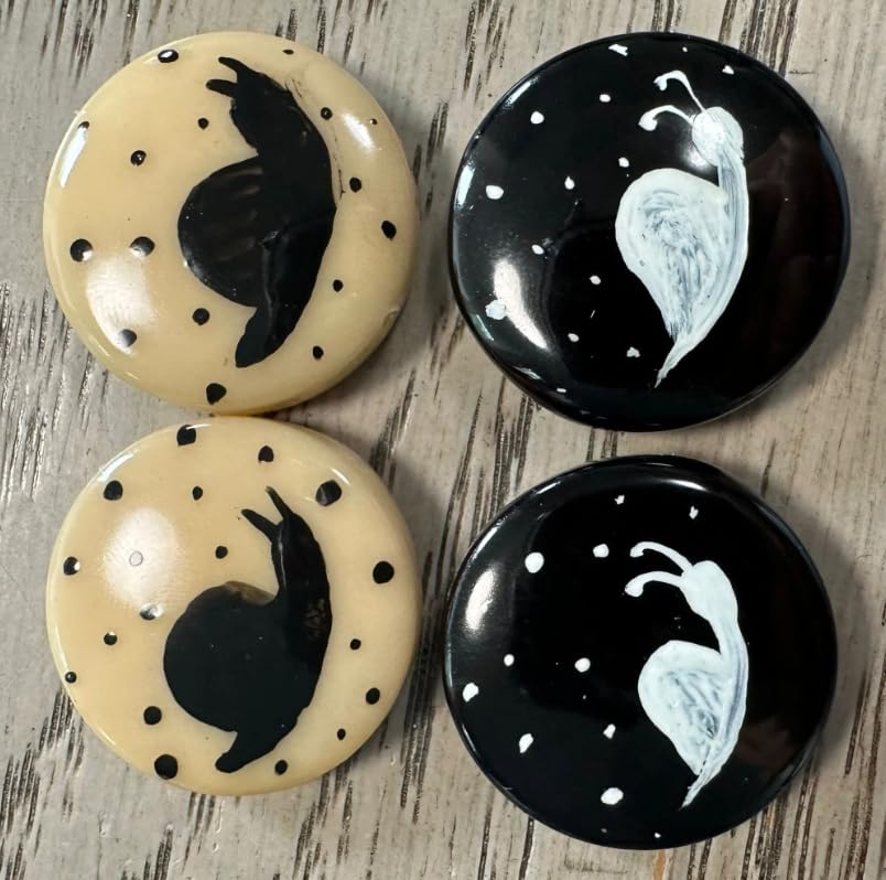 Tagua Bead Round Coin Shape with Animal Pattern Handpainted | 2 cm. Approx. Sustainable Jewelry Making Supplies | 20 Tagua Seed Beads