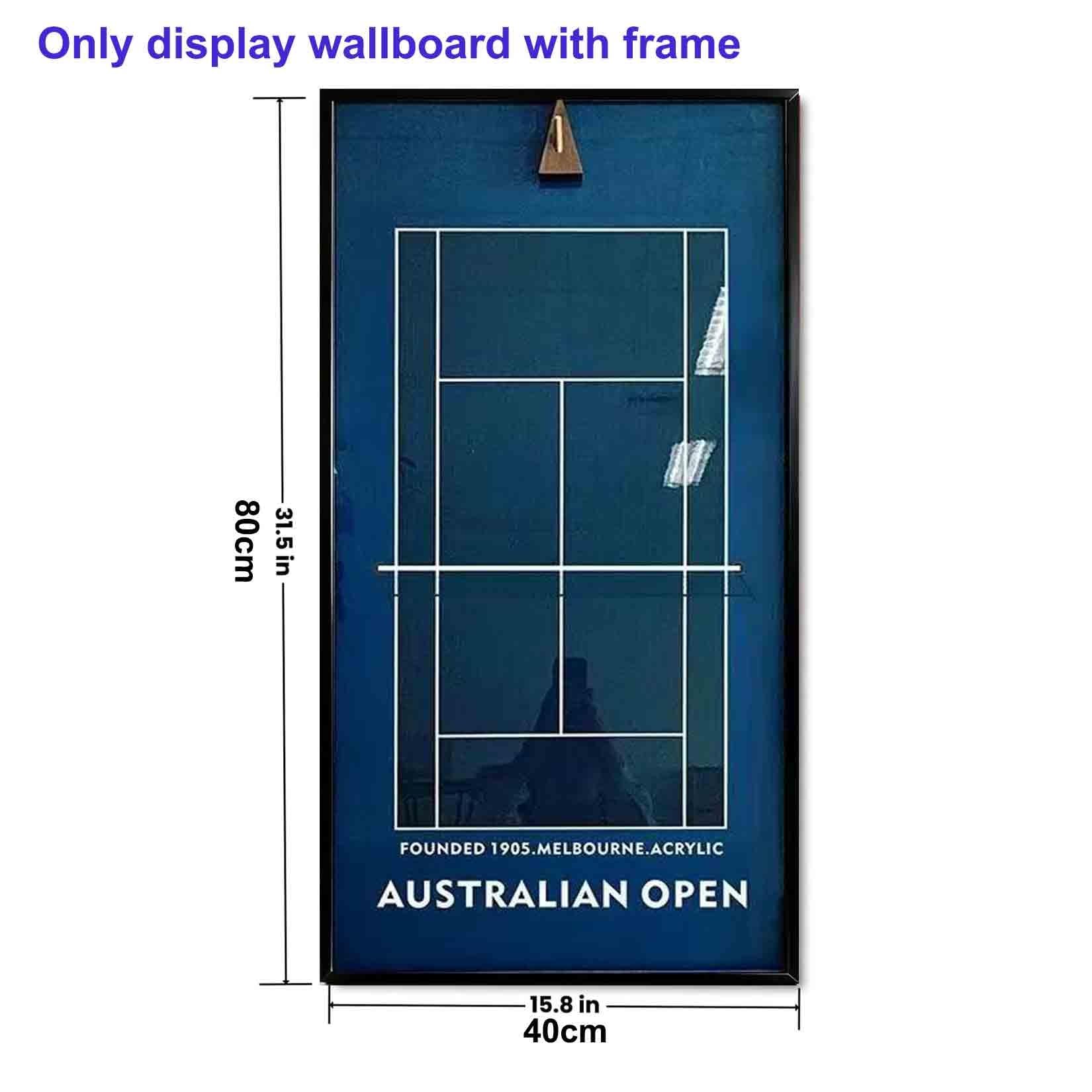 Cornice per Racchetta da Tennis - cornice espositiva con retro in lino per Casa, Soggiorno, Camera da Letto per esposizione di attrezzi sportivi (40 x 80 cm)(B)