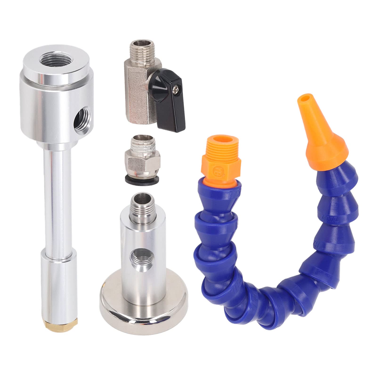 Pistola de Enfriamiento de Tubo Soplador de Aire Frío Enfriador de Aire Industrial Aleación de Aluminio de 7 Barras con Tubo Flexible para Soldadura de Metal Plástico
