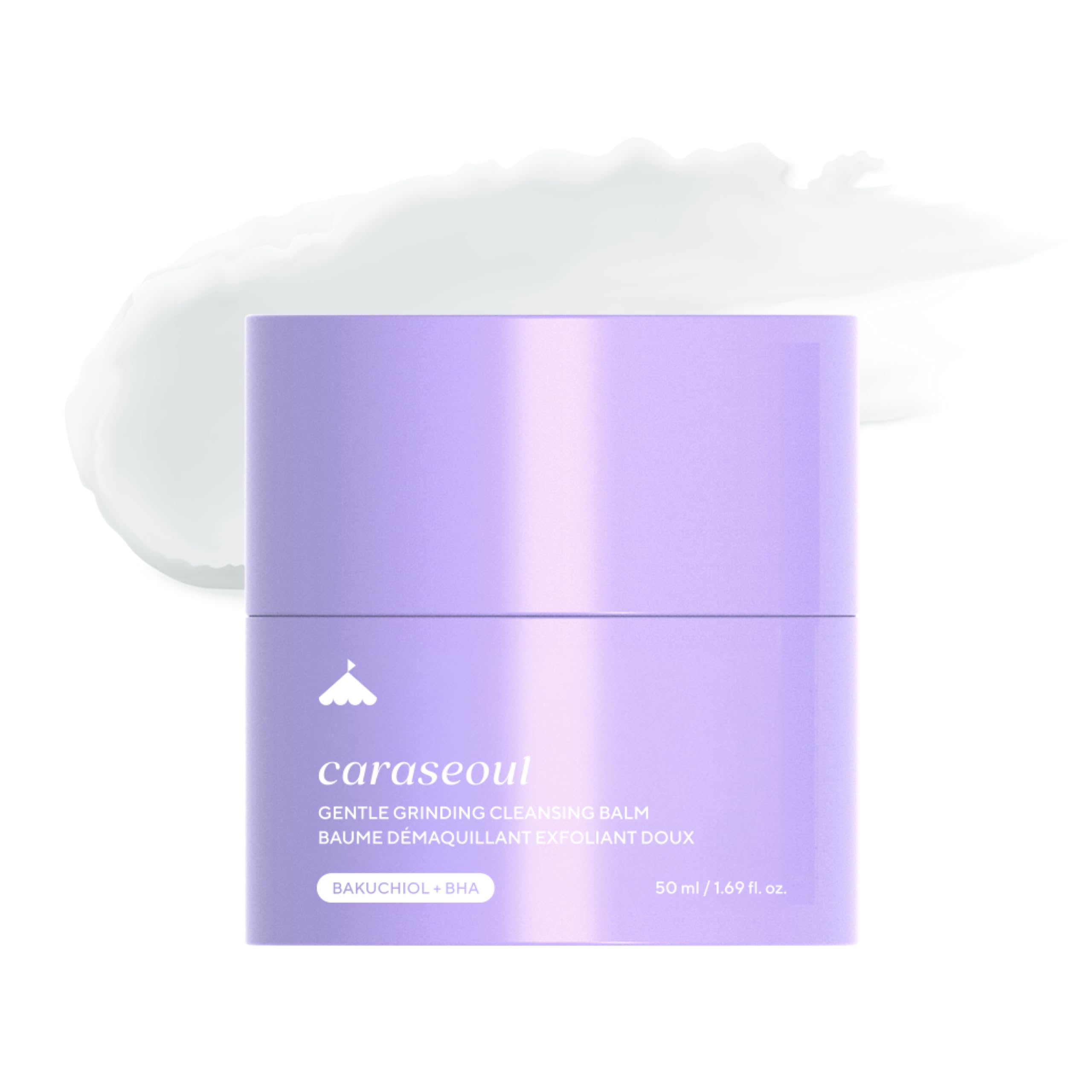 caraseoul Baume Démaquillant Exfoliant Doux avec BHA (acide salicylique) & Bakuchiol, végane, texture non grasse, huile nettoyante format voyage, soin de la peau coréen, pour tous types de peau (50ml)