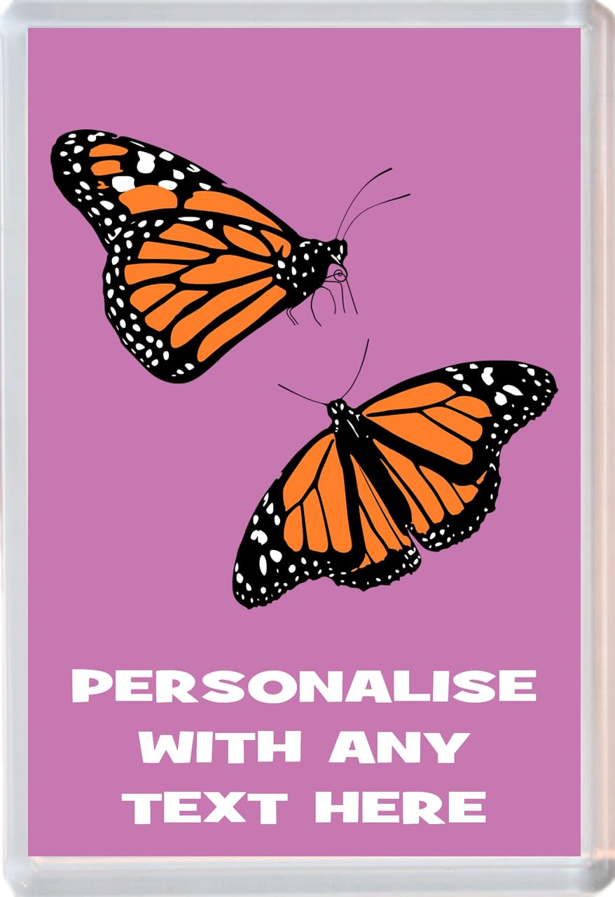 Baked Bean Store Multicolor Personalised Butterfly 96 X 67Mm Jumbo Fridge Magnet - Any Text/Name