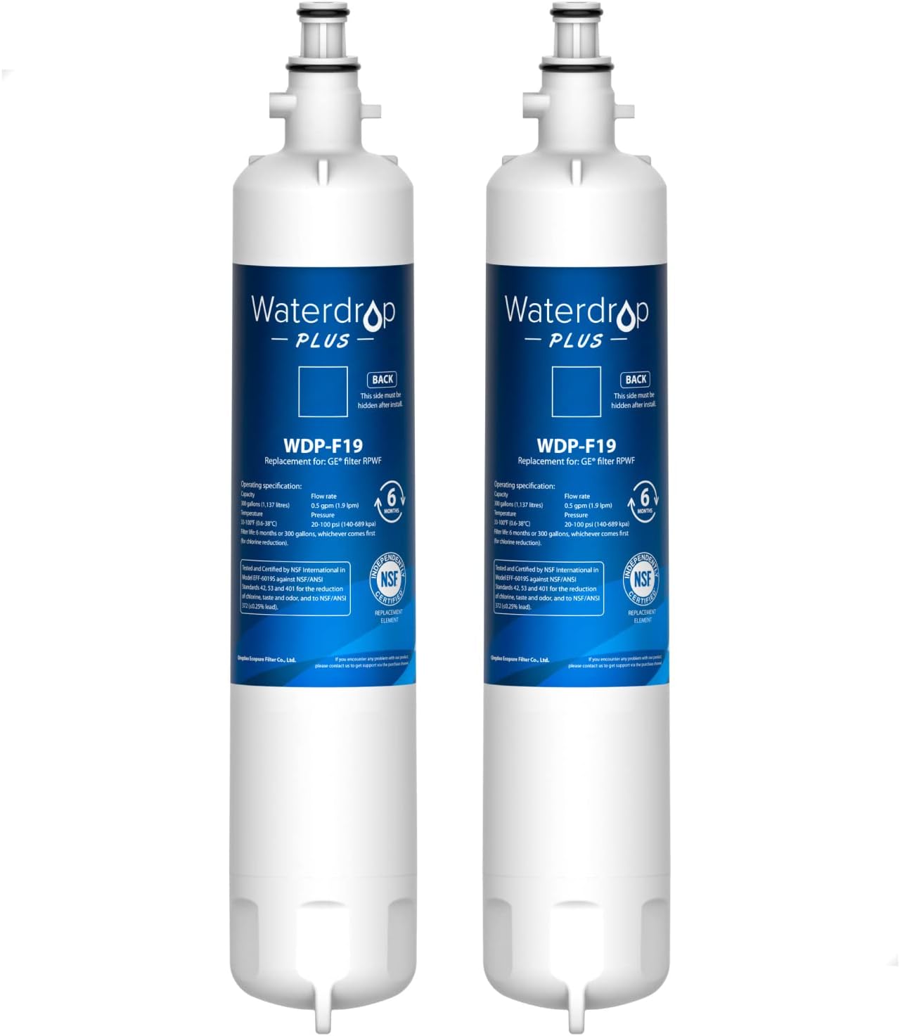 Waterdrop Plus RPWF Refrigerator Water Filter, Replacement