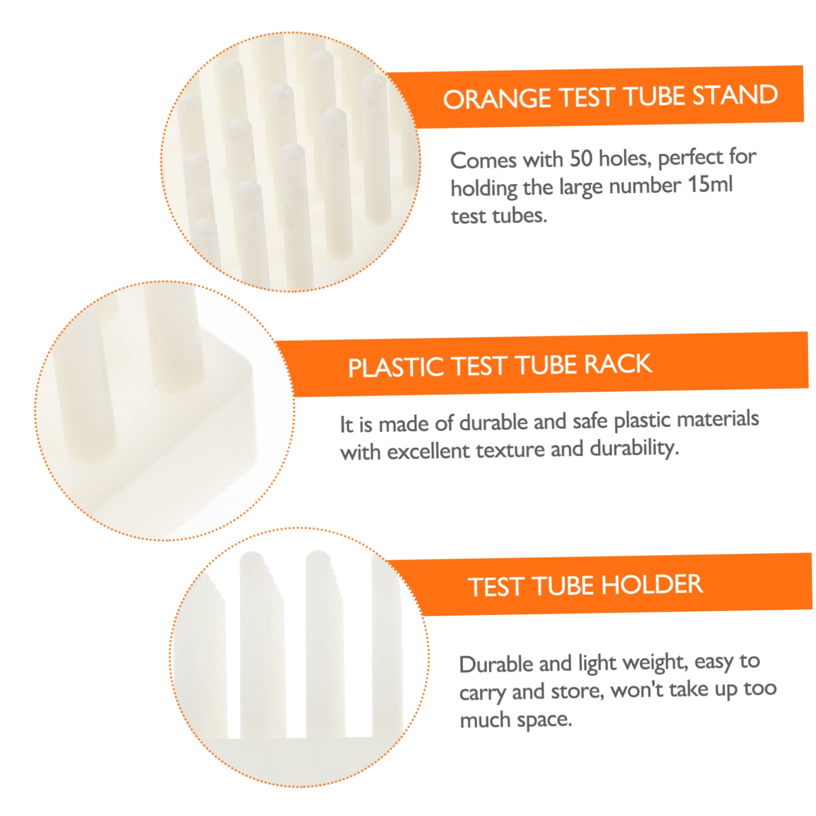 Mobestech Support pour tubes à essai 66 places en plastique pour tubes de test de laboratoire Égouttoir à vaisselle Design léger et compact pour le séchage et le stockage des tubes à échantillons