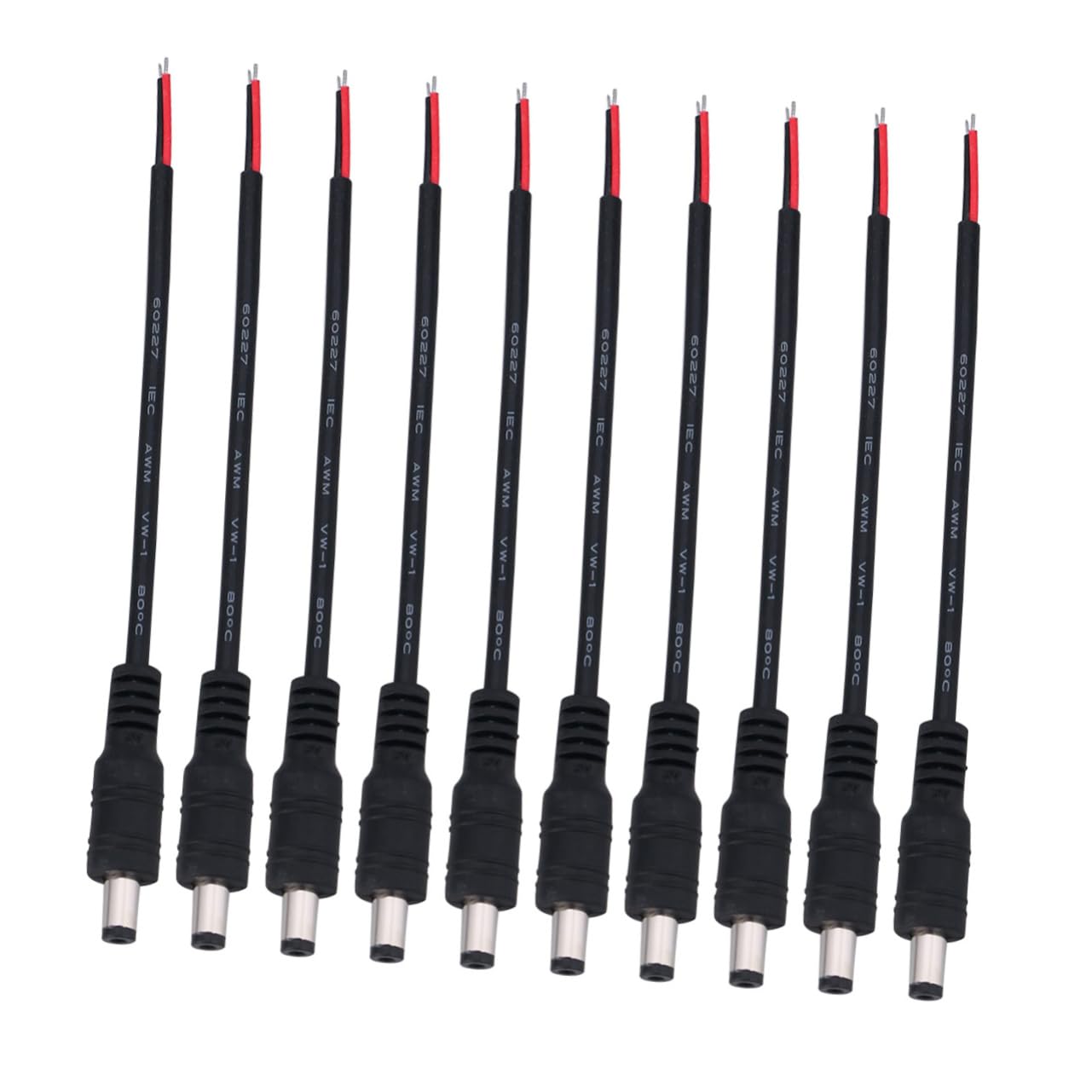 BRIGHTFUFU 12v Male Adapter Cable 5.5x2.1mm Jack to Plug Connector for CCTV Surveillance Tools