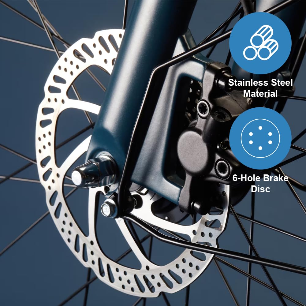 Set di 2 Disco Freno Rotore, 160mm Rotori Freno Disco Per Bicicletta, 6 Fori, in Acciaio Inox, con 12 Viti, per la Maggior Parte della Mountain Bike e Bici da Strada, Distanza Relativa Tra i Fori 44mm