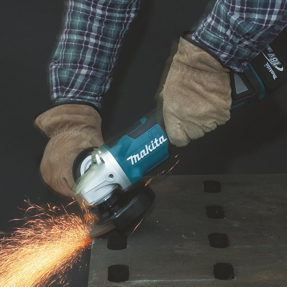 Makita DGA508ZJ mini szlifierka 125 mm 18 V z przełącznikiem dźwigniowym + walizka Makpac