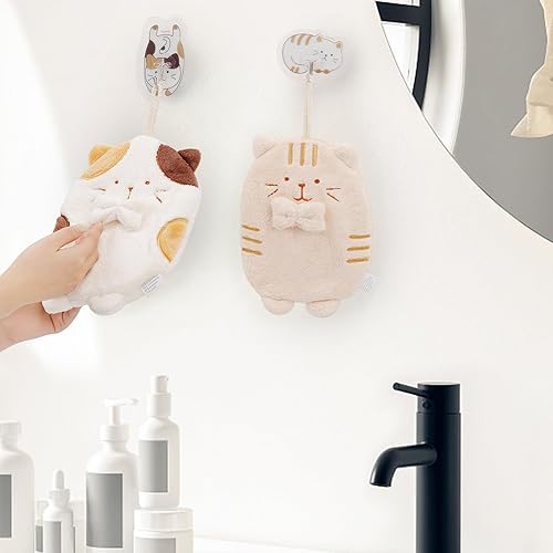 Miniatura 3 de PRATIQUE Paquete de 3 bonitas toallas de mano, toallas de baño con lazo para colgar, toalla de mano para niños, animales, toalla de mano absorbente