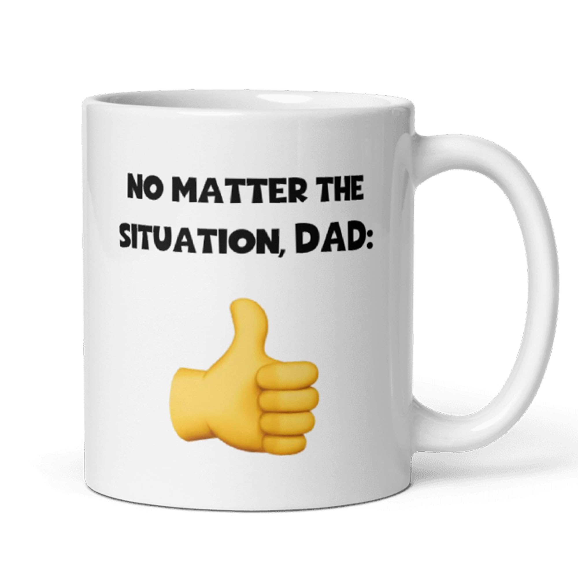 Confidently Quirky - Funny Dad Thumbs Up White Mug, Funny Dad Mug, Funny Joke Gift for Dad, Fathers Day Gift for Dad, Dad Birthday Gift, Funny Cheap Fathers Day Gift