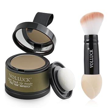 Root Touch Up Powder, Instantly Gray Root Cover Up Hairline Powder, Hair Concealer for Women and Men A-Light Coffee, 2PC