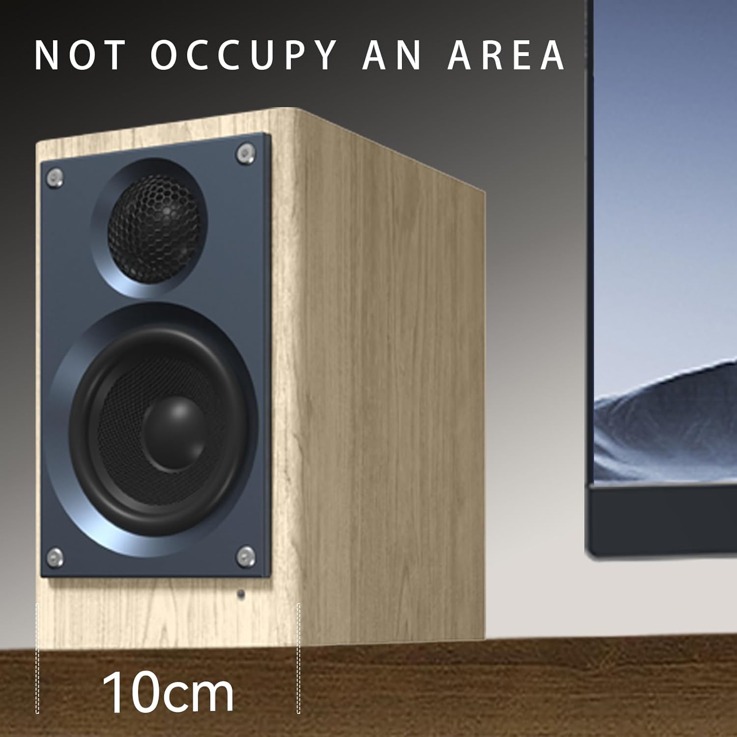 HOMAY BS3 Active Bluetooth Bookshelf Speaker, 60W Powered Home Audio Speakers with 3 Inch Woofer, Studio Monitor Speaker with Sub Out, Wood Grain, Pair - Image 5