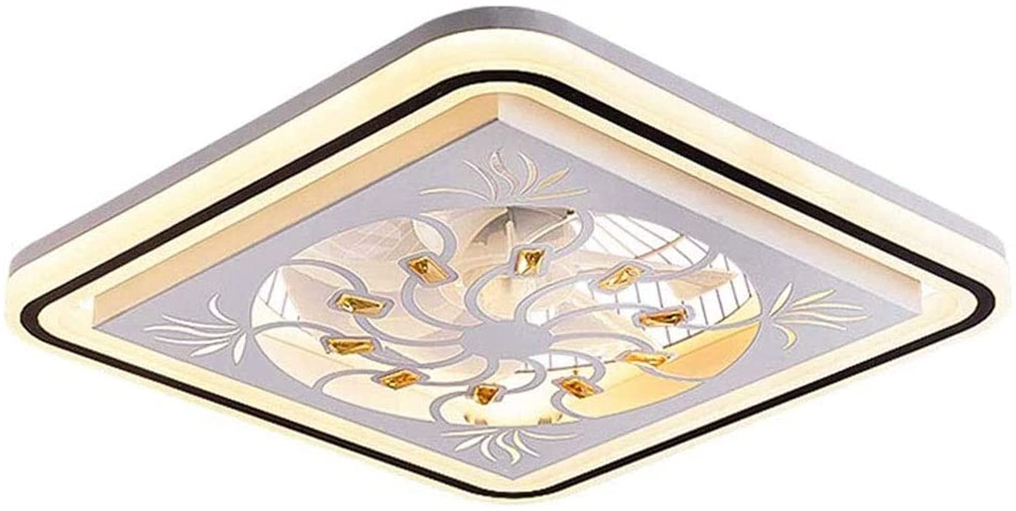SXDMOUBK Dimmable LED Ceiling Fan Chandelier with Remote Control - Stylish Iron and Crystal Design for Living Room, Bedroom, Dining Kids' Room