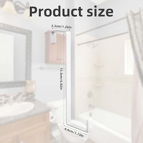 Miniatura 2 de 1 gancho para asiento de orinal, ganchos de puerta en forma de Z, sin taladro, multifuncionales, para colgar asiento de entrenamiento de inodoro,