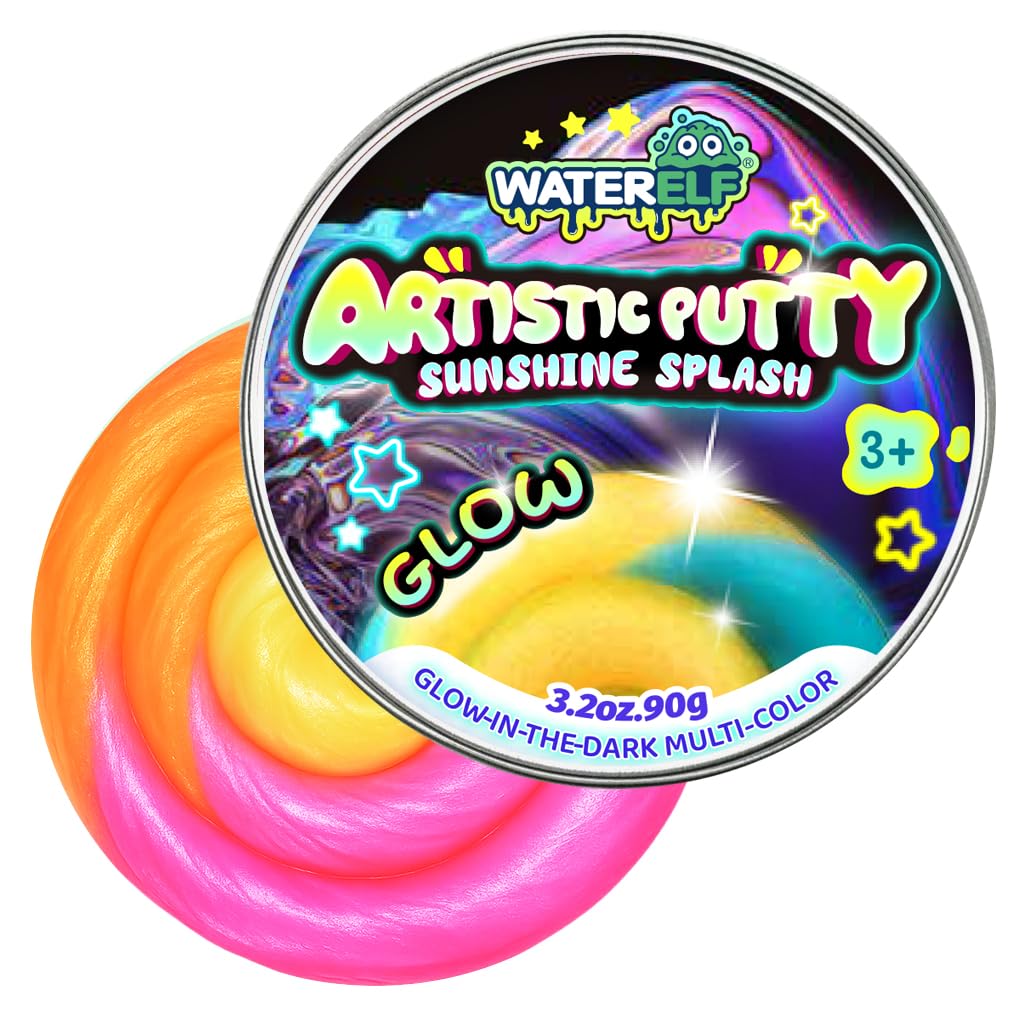 WATERELF Sunshine Splash Putty 90g Non-Toxic Sensory Putty, Glow in The Dark Multi-Color, Never Dries Out, Creative Toy for Kids, Stress Relief, Non-Sticky Therapy Toys for Adults - P004 — image 1