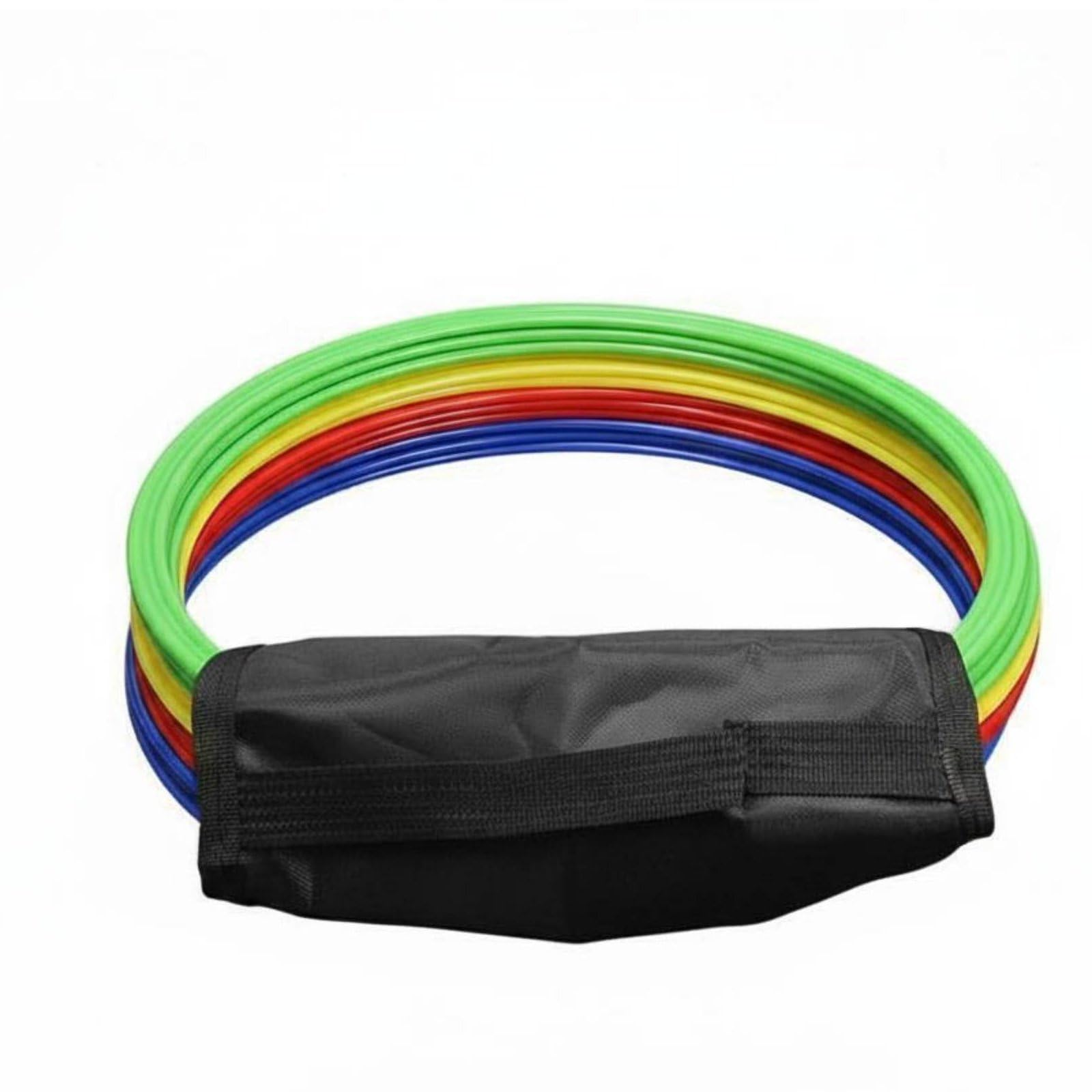 12 Pack Soccer Agility Rings, Bright Footwork Training Hoops with Carry Bag