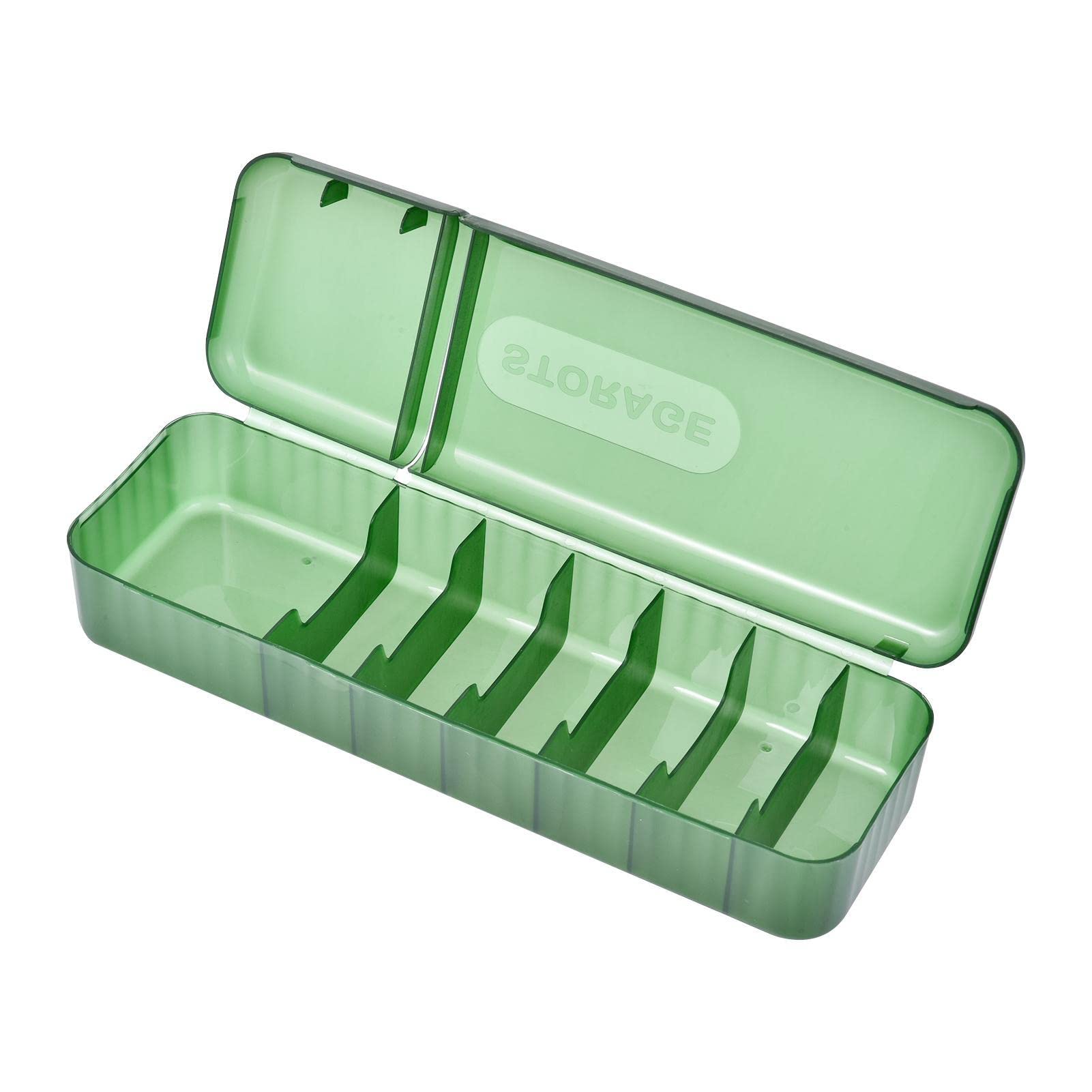 Cable Organizer Box - Translucent Charger Organizer with Multi Compartments | Portable Desk Accessories Storage, Cable Management Box for Headset, Charger, Data Cable Soptec