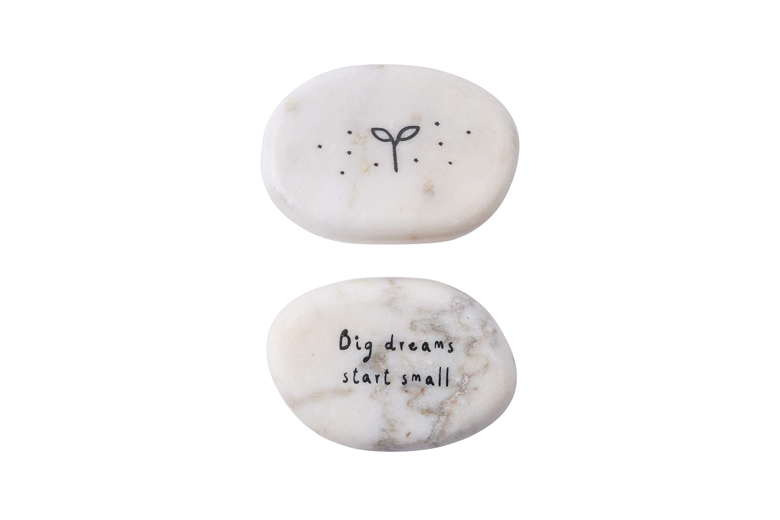 Cgb Giftware Black | Single Marble ‘Big Dreams Start Small' Double Sided Decorative Pebble Stone Keepsake With Sentiment Wording And Design | Gb03514h