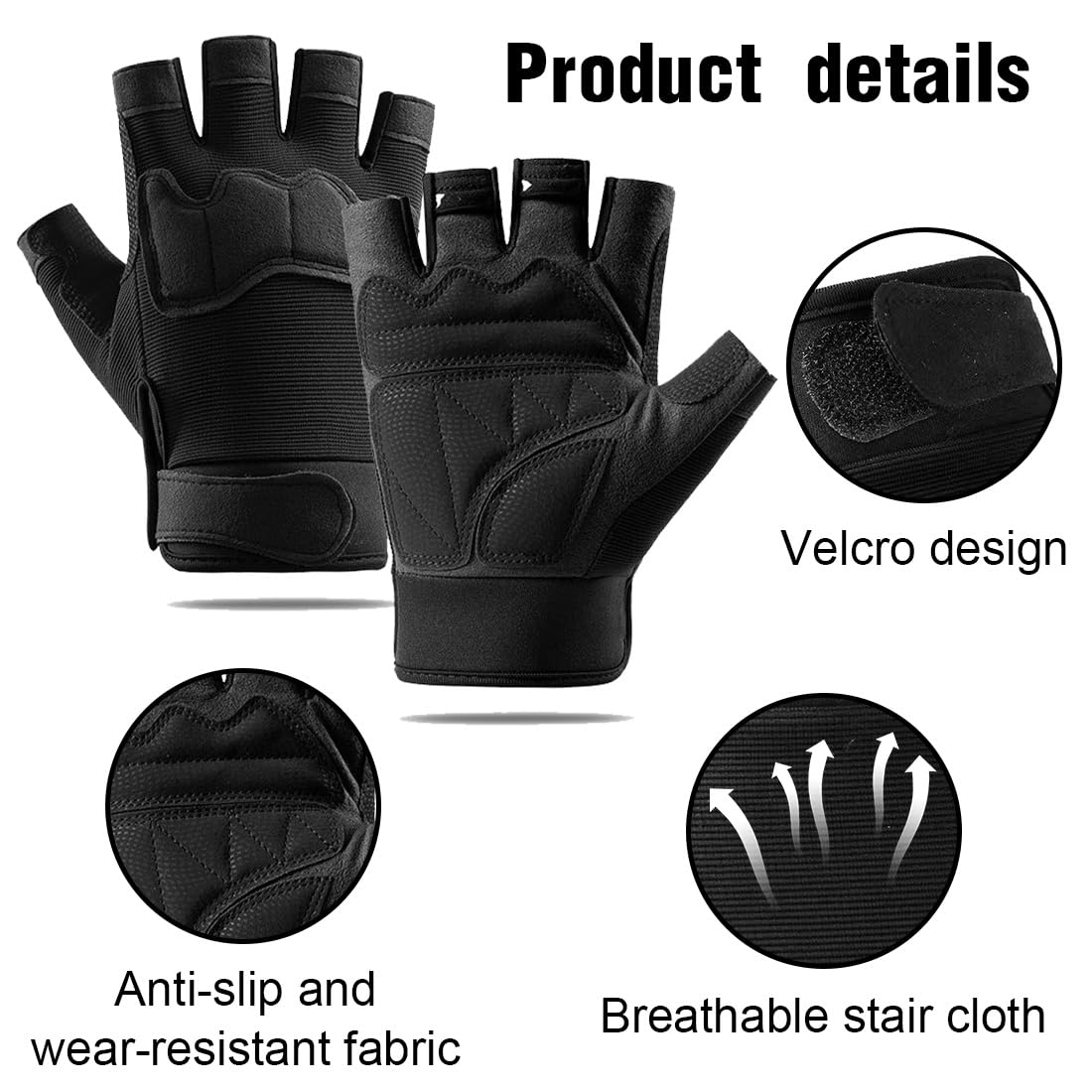 Guanti Tattici Mezze Dita - Per Ciclismo E Outdoor - Traspiranti Con Protezione EVA - Foto 1